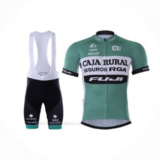 2018 Ropa Ciclismo Caja Rural Verde Blanco Mangas Corta y Culotte Corto