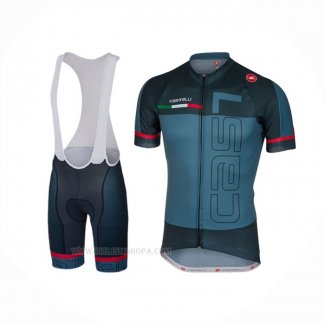 2018 Ropa Ciclismo Castelli Militare Verde Mangas Corta y Culotte Corto