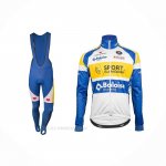 2018 Ropa Ciclismo Sport Vlaanderen-baloise Azul Blanco Amarillo Mangas Largas y Culotte Lunga