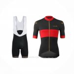 2019 Ropa Ciclismo Lecol Negro Rojo Mangas Corta y Culotte Corto