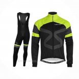 2019 Ropa Ciclismo Nalini Negro Verde Mangas Largas Y Culotte Lunga