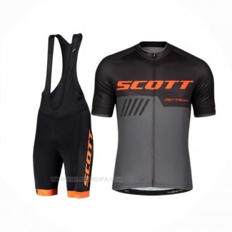 2019 Ropa Ciclismo Scott Negro Gris Mangas Corta Y Culotte Corto