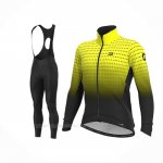 2020 Ropa Ciclismo ALE Amarillo Negro Mangas Largas y Culotte Lunga(4)