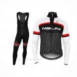 2020 Ropa Ciclismo Nalini Negro Blanco Rojo Mangas Largas Y Culotte Lunga