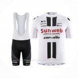 2020 Ropa Ciclismo Sunweb Blanco Mangas Corta y Culotte Corto