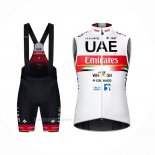 2021 Chalecos Cortavientos UAE Blanco Rojo Mangas Corta y Culotte Corto