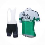 2021 Ropa Ciclismo Caja Rural Blanco Verde Mangas Corta y Culotte Corto