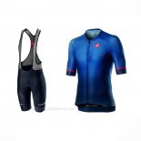 2021 Ropa Ciclismo Castelli Profundo Negro Azul Mangas Corta y Culotte Corto