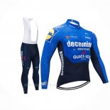 2021 Ropa Ciclismo Deceuninck Quick Step Azul Negro Mangas Largas y Culotte Lunga