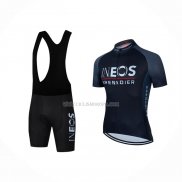 2022 Ropa Ciclismo INEOS Grenadiers Gris Negro Mangas Cortas y Culotte Corto