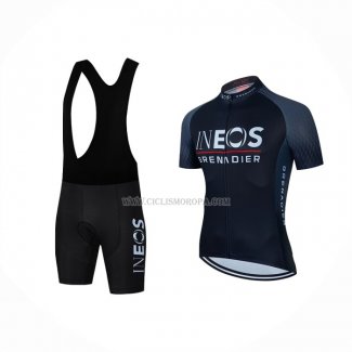 2022 Ropa Ciclismo INEOS Grenadiers Gris Negro Mangas Cortas y Culotte Corto