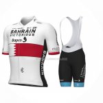 2023 Ropa Ciclismo Bahrain Campeon Bahrain Victorious Blanco Rojo Mangas Cortas y Culotte Corto