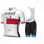 2023 Ropa Ciclismo Bahrain Campeon Bahrain Victorious Blanco Rojo Mangas Cortas y Culotte Corto