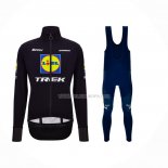 2024 Ropa Ciclismo Lidl Trek Negro Azul Mangas Largas y Culotte Largo