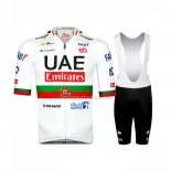 2024 Ropa Ciclismo UAE Portugal Campeon Blanco Mangas Cortas y Culotte Corto