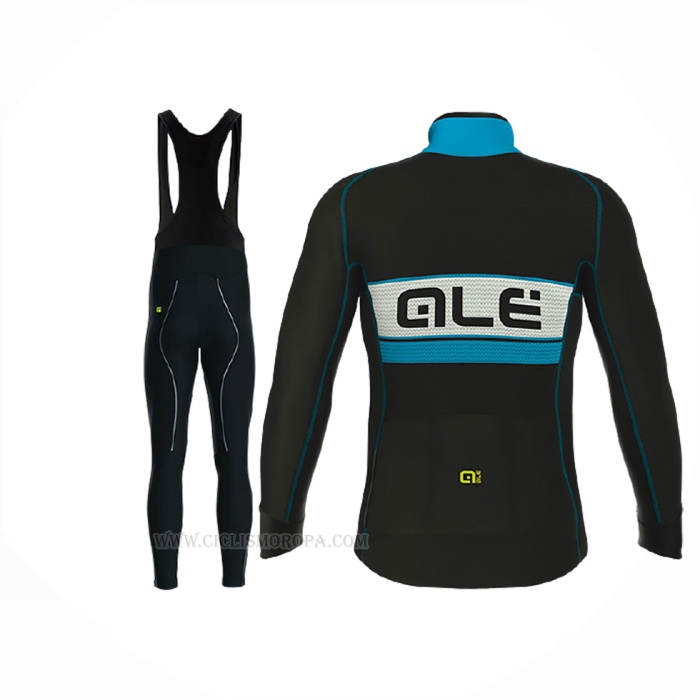 2017 Ropa Ciclismo ALE Bering Azul Claro Negro Mangas Largas y Culotte Lunga