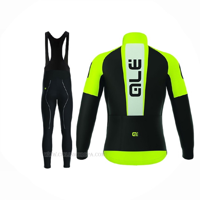 2017 Ropa Ciclismo ALE Excel Weddell Verde Mangas Largas y Culotte Lunga
