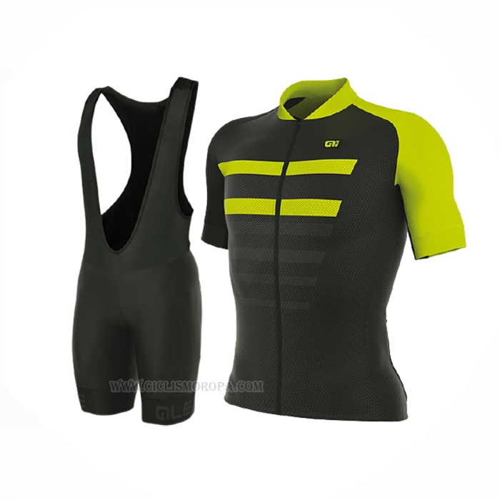 2017 Ropa Ciclismo ALE Prr 2.0 Piuma Negro Amarillo Mangas Corta y Culotte Corto