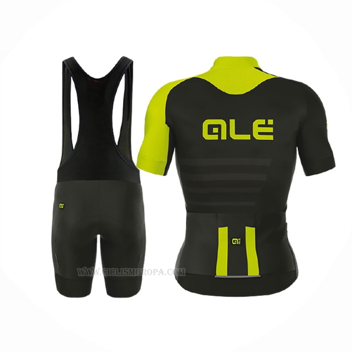 2017 Ropa Ciclismo ALE Prr 2.0 Piuma Negro Amarillo Mangas Corta y Culotte Corto