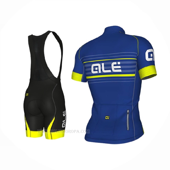2018 Ropa Ciclismo ALE Azul Amarillo Mangas Corta y Culotte Corto