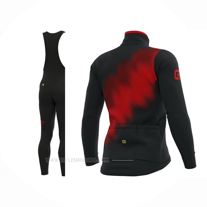 2019 Ropa Ciclismo ALE Pulse Rojo Negro Mangas Largas y Culotte Lunga
