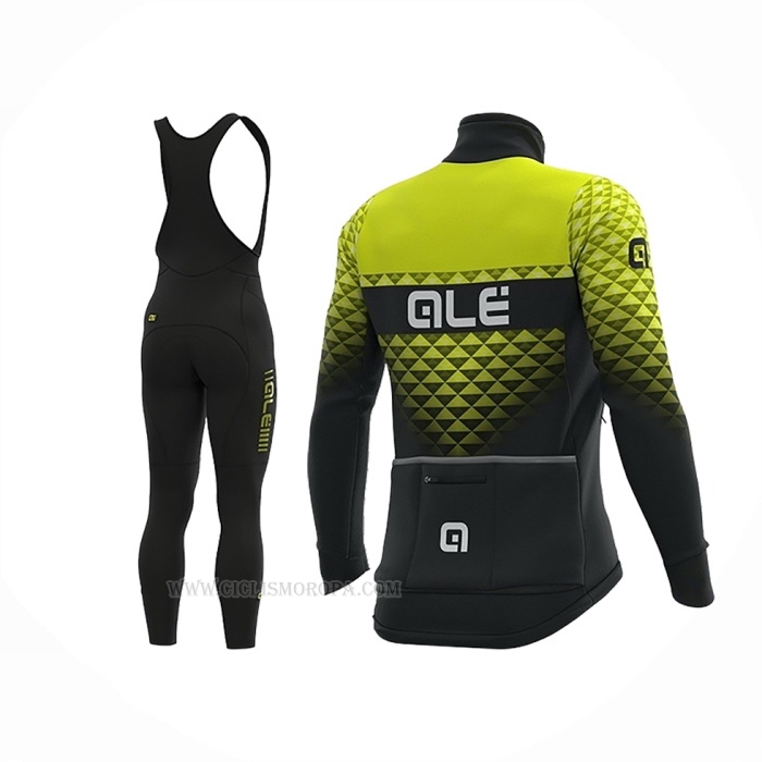 2019 Ropa Ciclismo ALE Summit Amarillo Negro Mangas Largas y Culotte Lunga