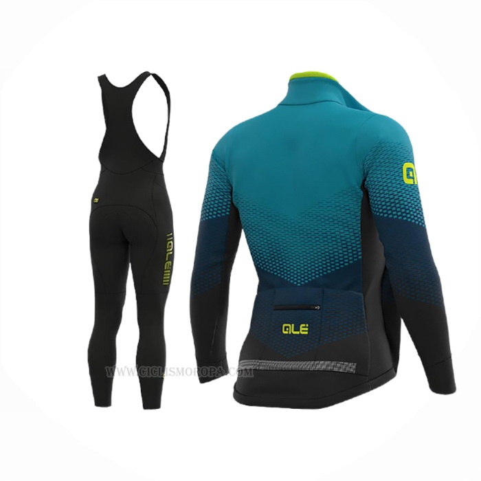 2020 Ropa Ciclismo ALE Azul Claro Amarillo Mangas Largas y Culotte Lunga