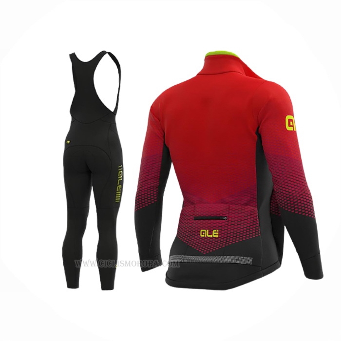 2020 Ropa Ciclismo ALE Rojo Amarillo Mangas Largas y Culotte Lunga