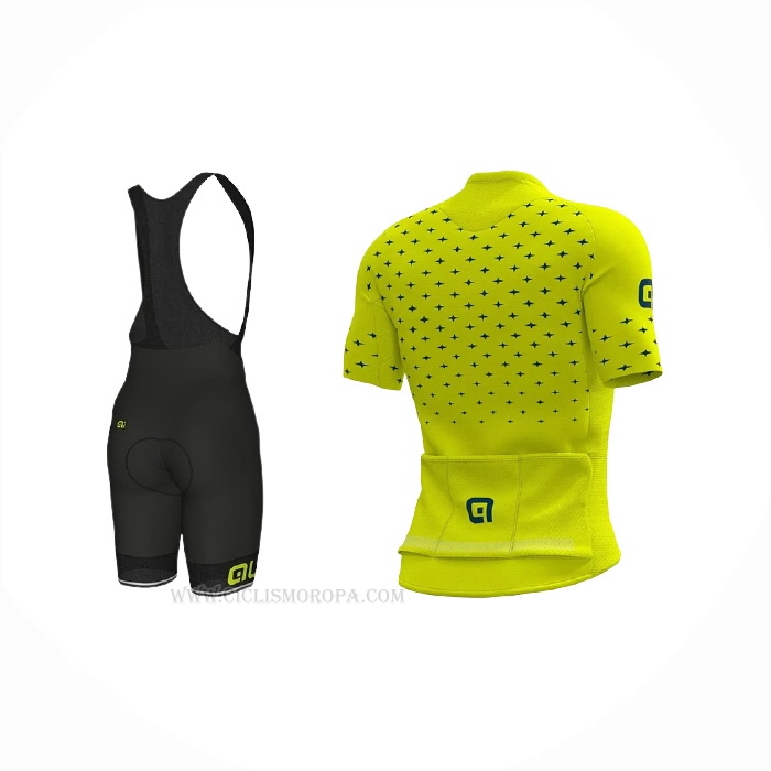 2021 Ropa Ciclismo ALE Amarillo Azul Mangas Corta y Culotte Corto