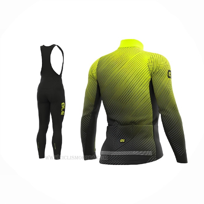 2021 Ropa Ciclismo ALE Amarillo Mangas Largas y Culotte Lunga