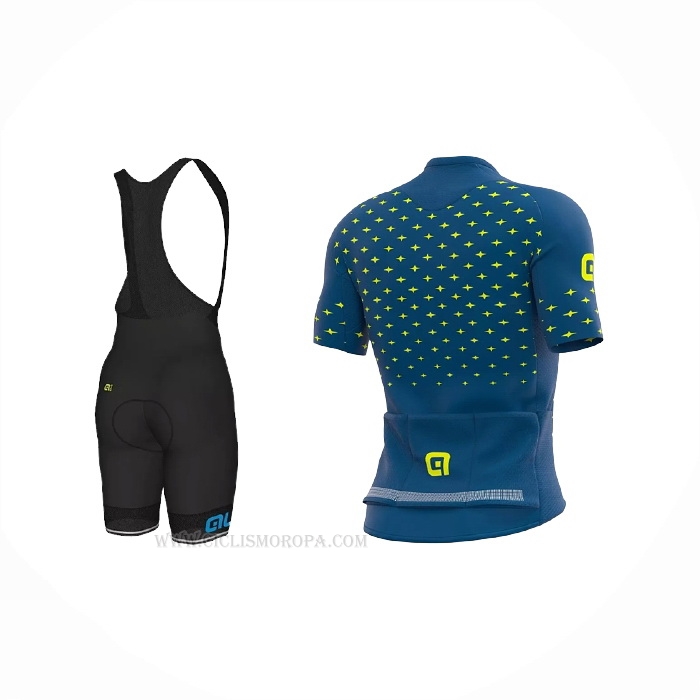 2021 Ropa Ciclismo ALE Azul Amarillo Mangas Corta y Culotte Corto