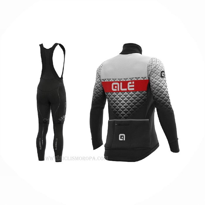 2021 Ropa Ciclismo ALE Blanco Negro Rojo Mangas Largas y Culotte Lunga