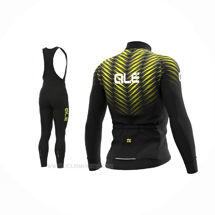 2021 Ropa Ciclismo ALE Negro Mangas Largas y Culotte Lunga