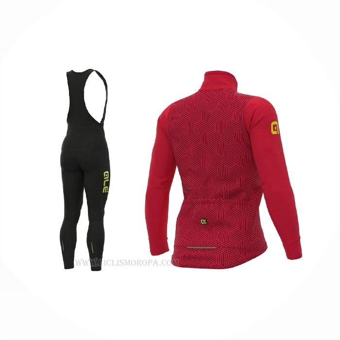 2021 Ropa Ciclismo ALE Rojo Mangas Largas y Culotte Lunga