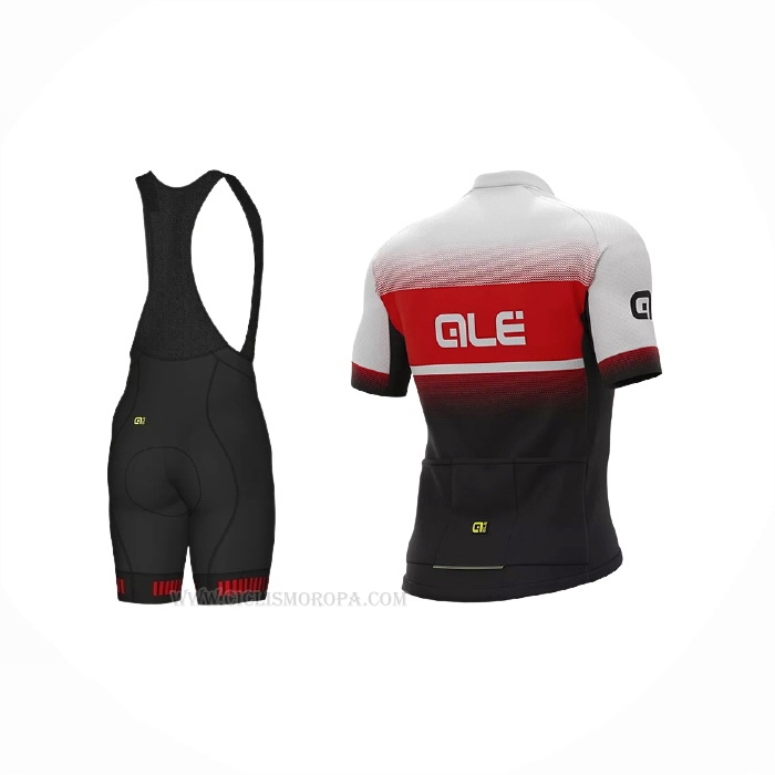 2021 Ropa Ciclismo ALE Rojo Negro Mangas Corta y Culotte Corto