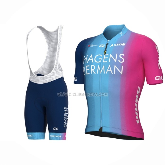 2022 Ropa Ciclismo ALE Azul Rosa Mangas Cortas y Culotte ioui017