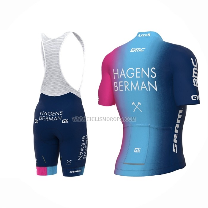 2022 Ropa Ciclismo ALE Azul Rosa Mangas Cortas y Culotte ioui017