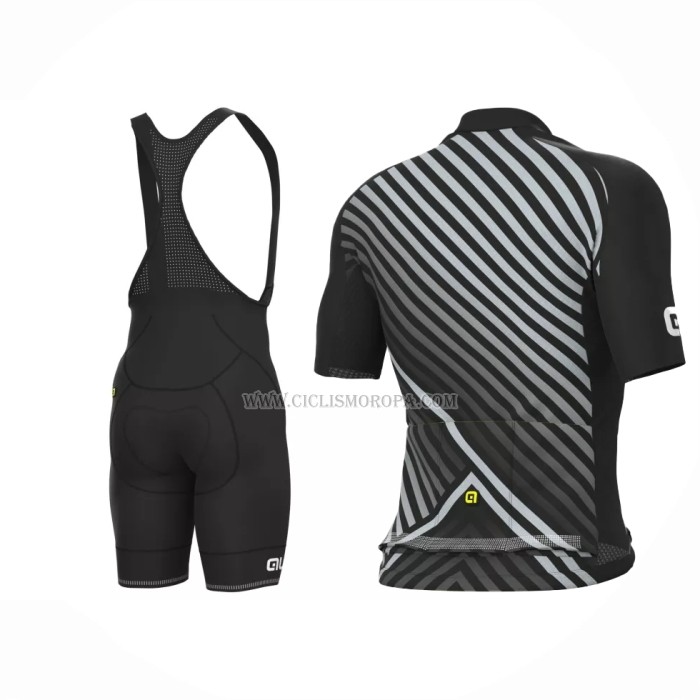 2022 Ropa Ciclismo ALE Blanco Negro Amarillo Mangas Cortas y Culotte ioui018