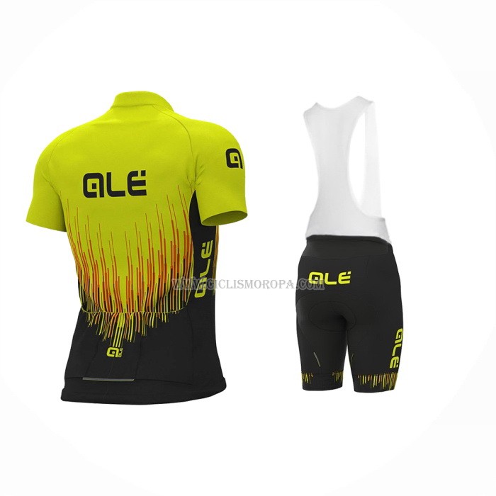 2023 Ropa Ciclismo ALE AMarillo Negro Mangas Cortas y Culotte Corto