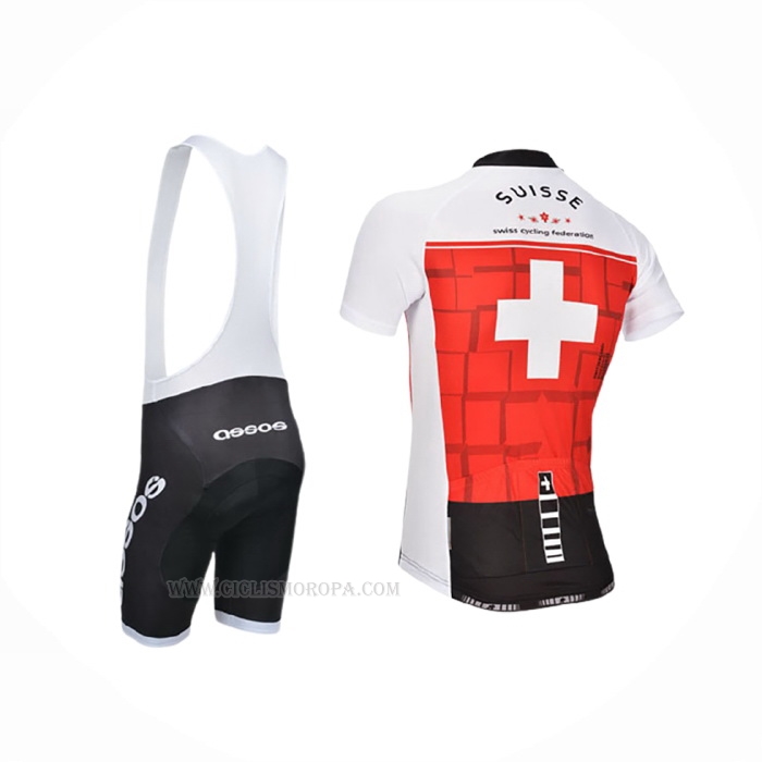 2014 Ropa Ciclismo Assos Blanco Rojo Mangas Corta y Culotte Corto
