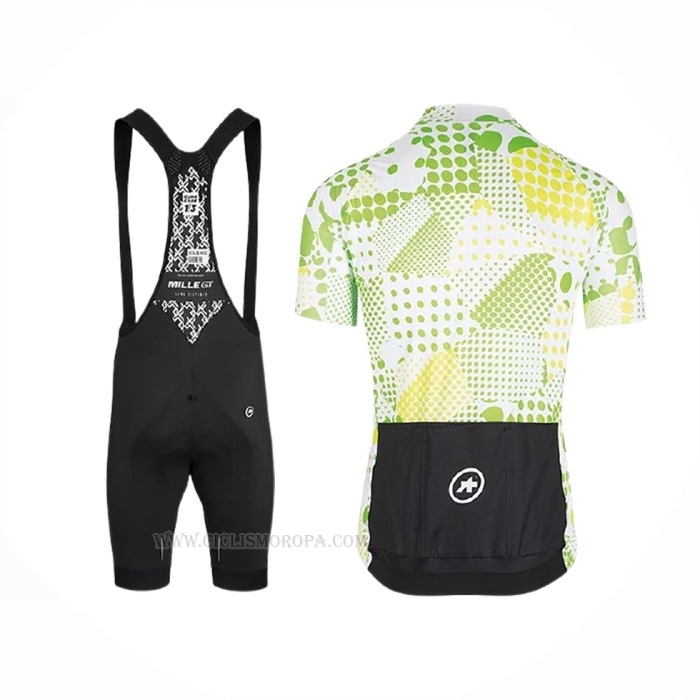 2020 Ropa Ciclismo Assos Erlkoenig Verde Blanco Mangas Corta y Culotte Corto