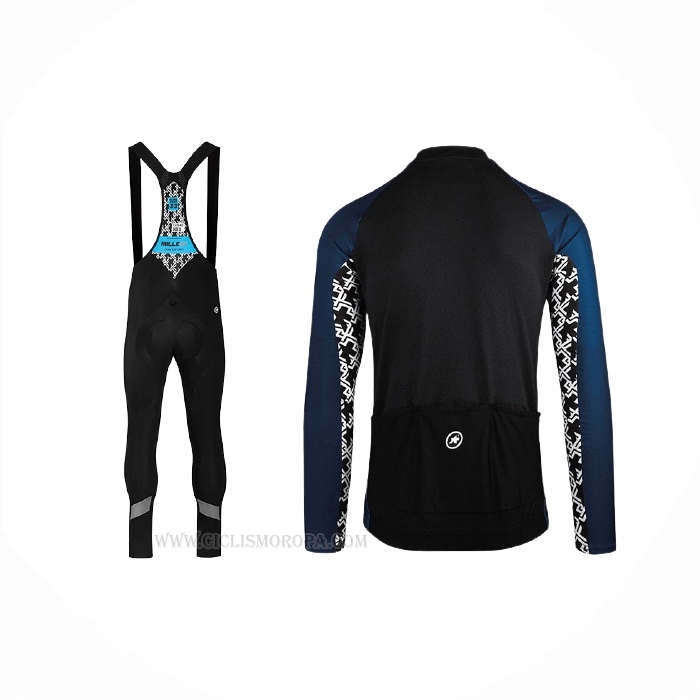 2021 Ropa Ciclismo Assos Azul Mangas Largas y Culotte Lunga