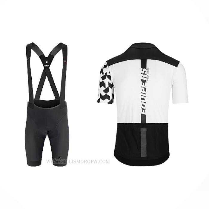 2021 Ropa Ciclismo Assos Blanco Negro Mangas Corta y Culotte Corto