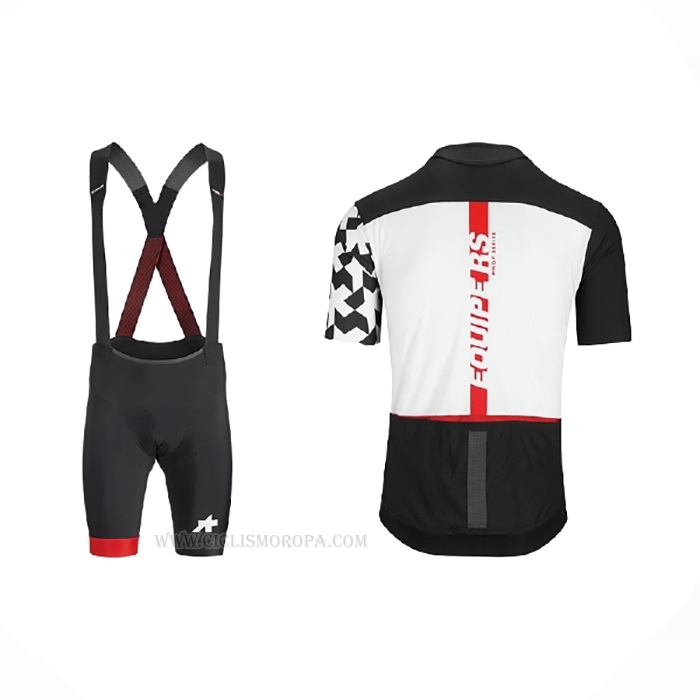 2021 Ropa Ciclismo Assos Negro Blanco Rojo Mangas Corta y Culotte Corto