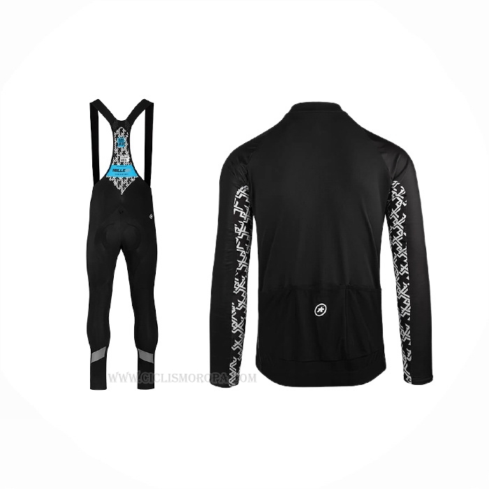2021 Ropa Ciclismo Assos Negro Mangas Largas y Culotte Lunga