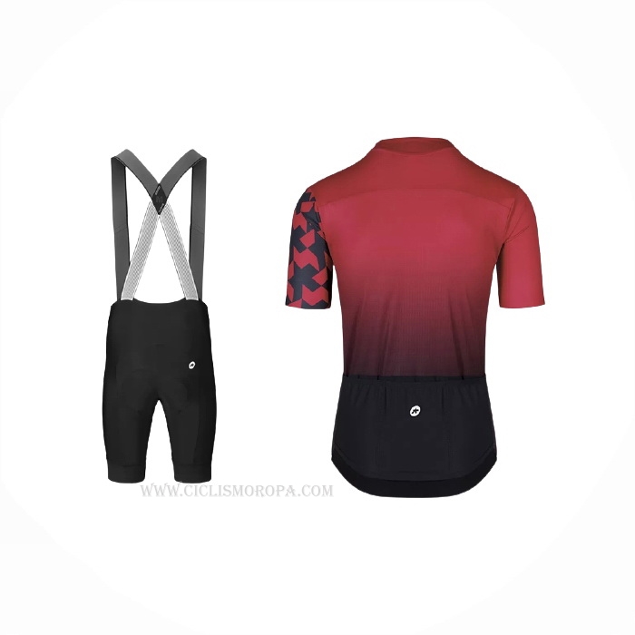 2021 Ropa Ciclismo Assos Profundo Rojo Mangas Corta y Culotte Corto