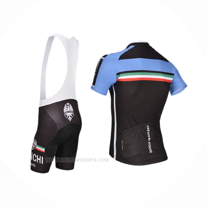 2014 Ropa Ciclismo Bianchi Negro Azul Mangas Corta y Culotte Corto