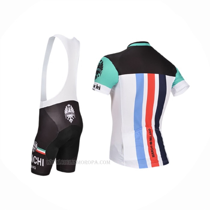 2014 Ropa Ciclismo Bianchi Negro Blanco Mangas Corta y Culotte Corto