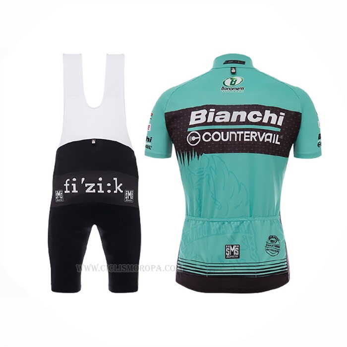 2017 Ropa Ciclismo Bianchi Countervail Verde Mangas Corta y Culotte Corto