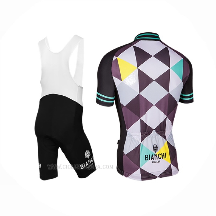 2017 Ropa Ciclismo Bianchi Milano Aviolo Negro Mangas Corta y Culotte Corto